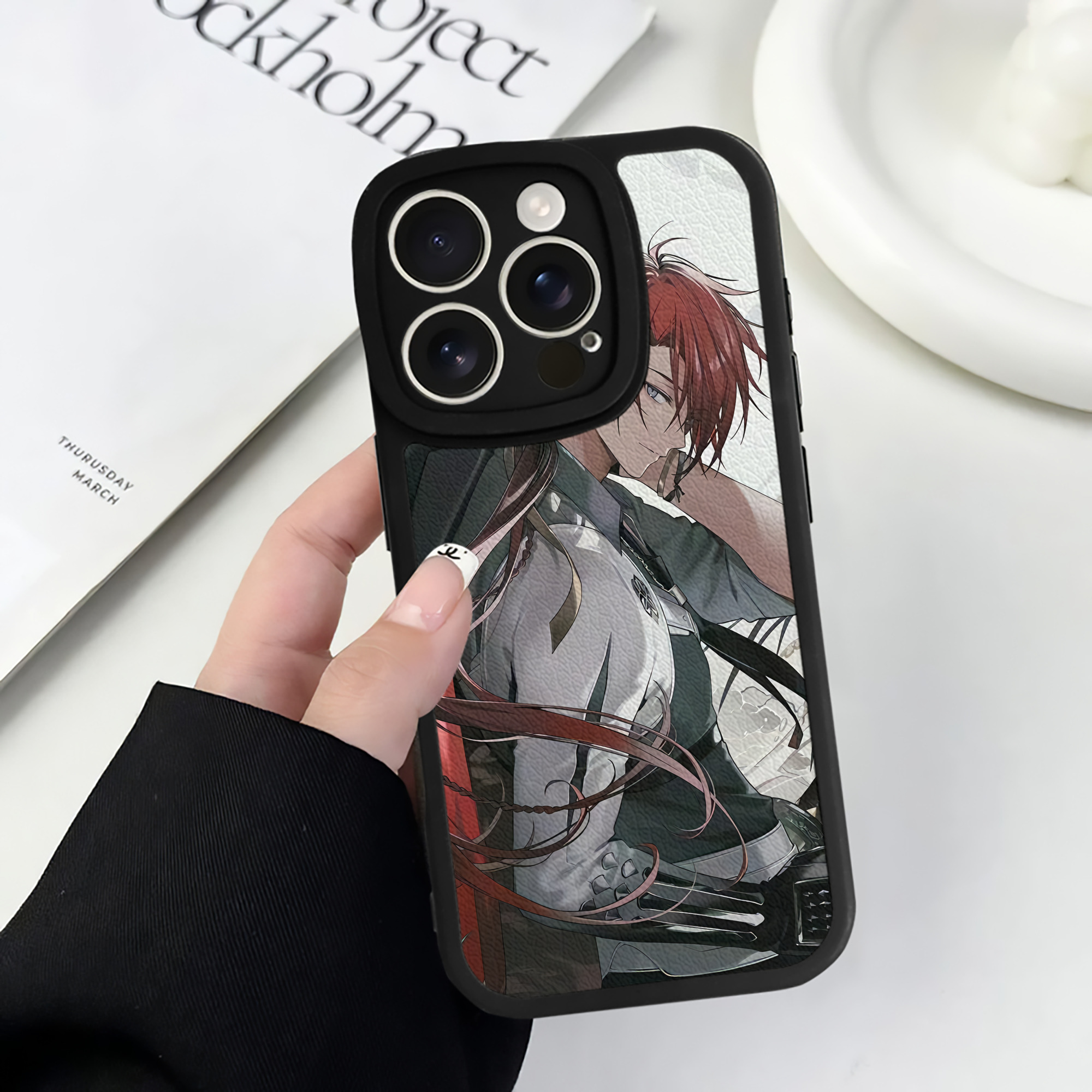 （画像用） 刀剣乱舞 Touken Ranbu 【iPhone 16シリーズ対応】シリコンスマホケース（レザー調） 材質：シリコン